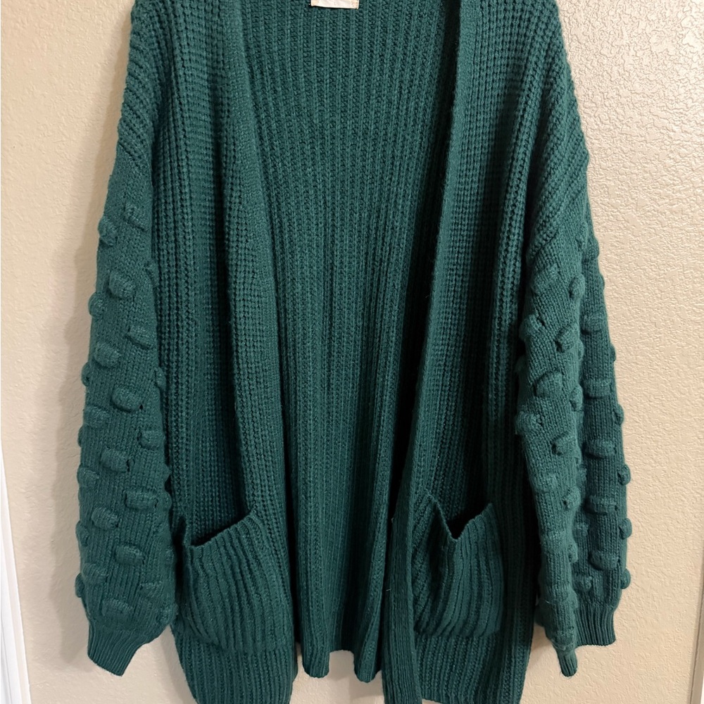 Altar'd State Dark Teal Textured Cardigan